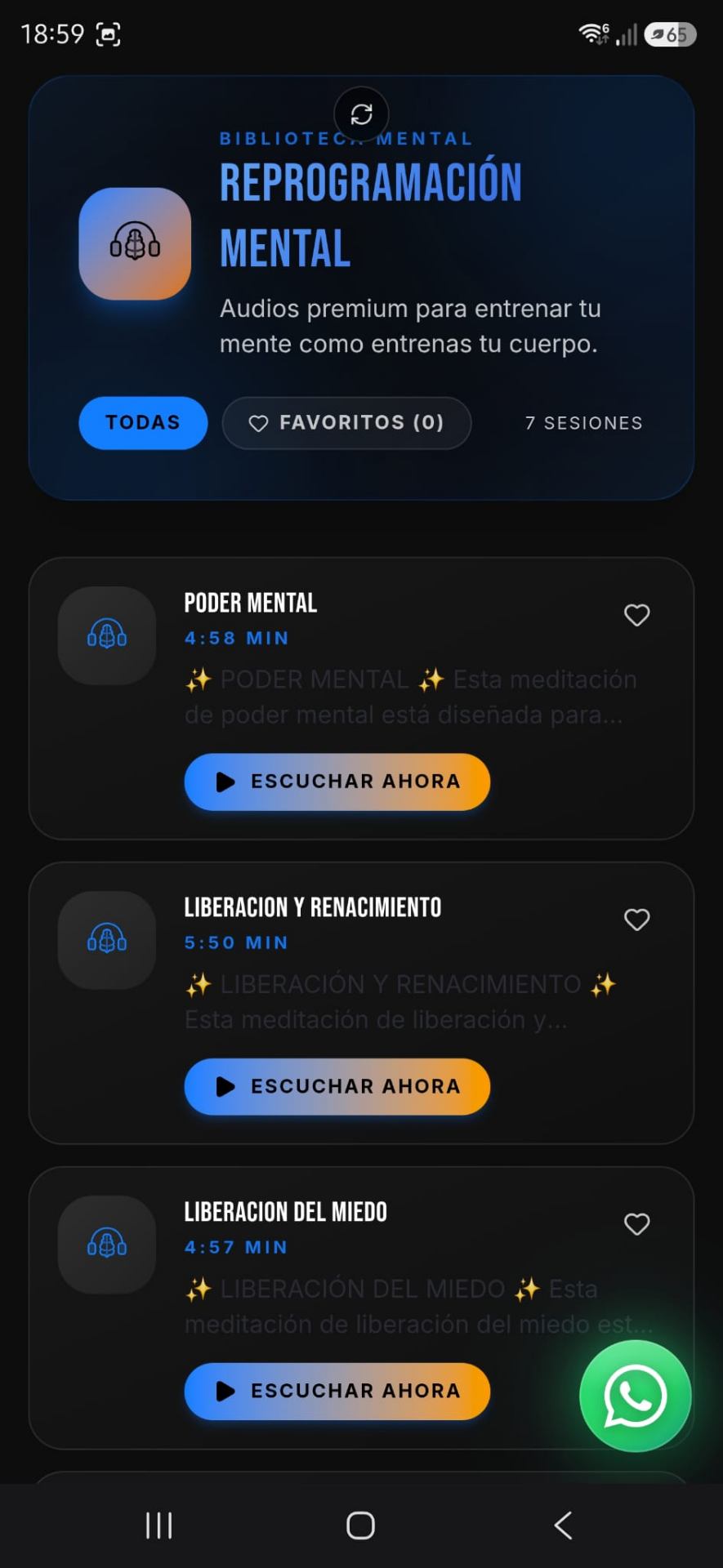 RESET FIT App — pantalla 5